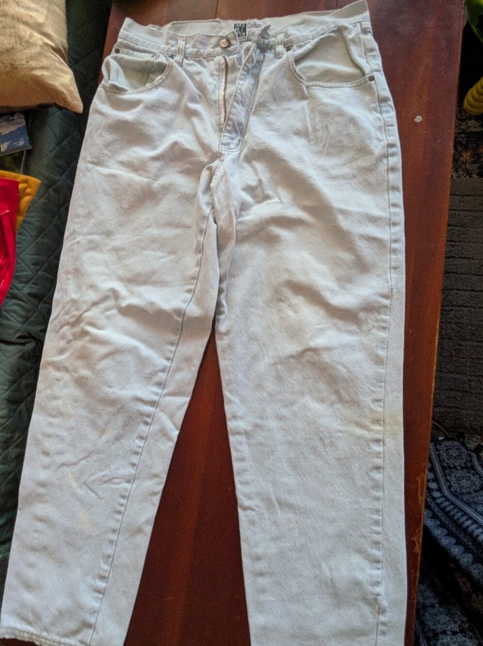 Vintage Ecco Men's Straight Jeans in Light Gray